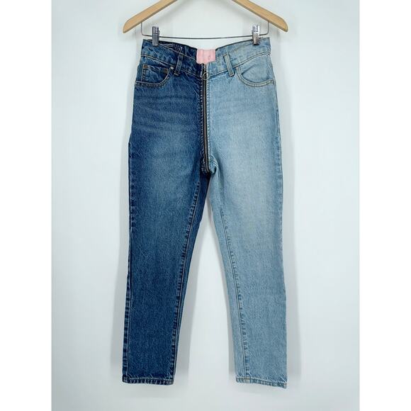 Revice Yin Yang Crop Two Tone High Rise Denim Jeans in Tokyo Wash - Picture 6 of 16